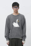 General Idea UNISEX Swan Jacquard Knit Pullover