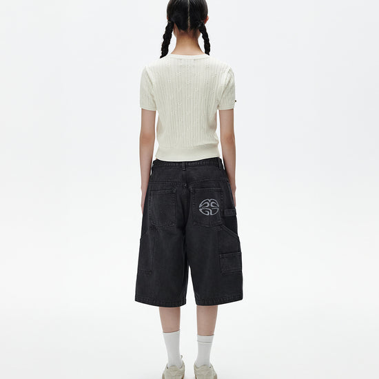 Mahagrid Cable Half Sleeve Knit
