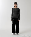 Mahagrid Cut Off Long Sleeve Knit