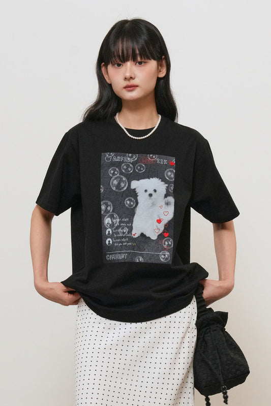General Idea WOMAN Live Streaming Dog Short Sleeve T-Shirt