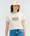 Marithé François Girbaud Women's Classic Logo Crop Tee Light Heather Gray
