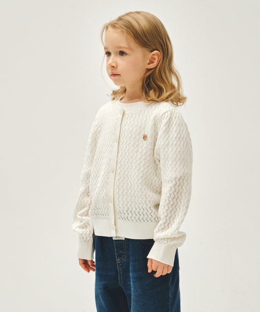 Marithé François Girbaud Kids Pointelle Knit Cardigan