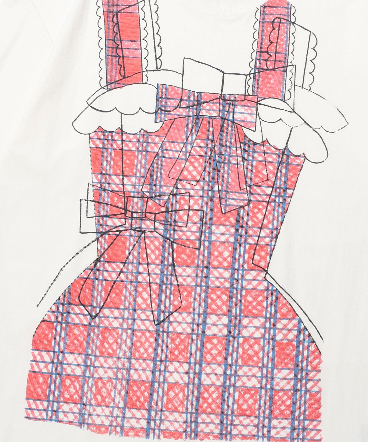 Nice Ghost Club Mimichan Ffats Check Ribbon Big Big Tee [White]