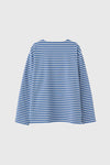 General Idea UNISEX Long Sleeve Striped Border T-Shirt [DUST BLUE]