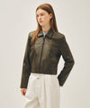 Marithé François Girbaud W CROP FAUX LEATHER JACKET