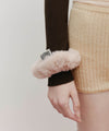 Marithé François Girbaud CLASSIC LOGO FUR SCRUNCHIE baby pink