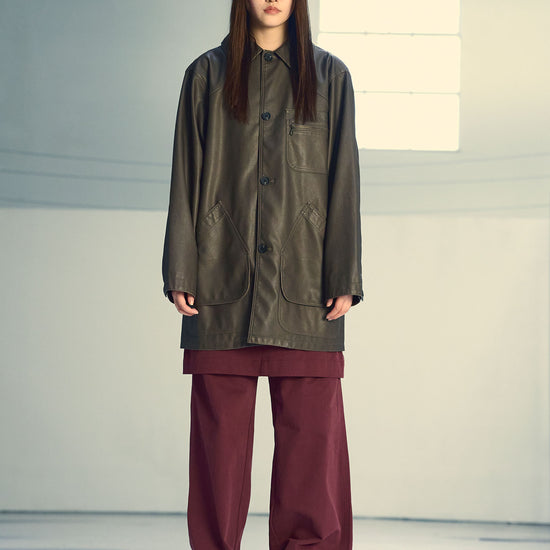 Nice Ghost Club PU Leather Work Car Coat