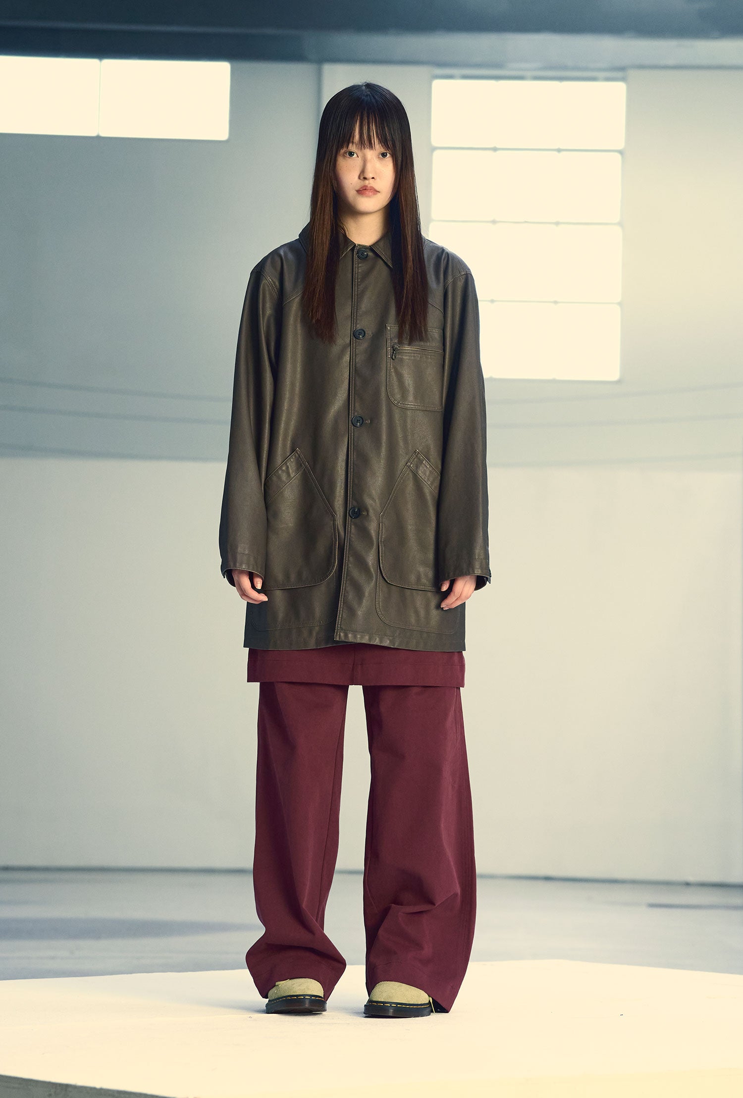 Nice Ghost Club PU Leather Work Car Coat