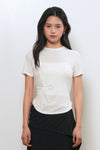 General Idea WOMAN Acetate Twist Short Sleeve T-Shirt [WHITE]