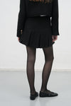 General Idea WOMAN Tweed Pleated Mini Skirt [BLACK]