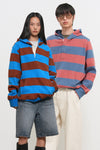 General Idea UNISEX Open Button Stripe Hoodie