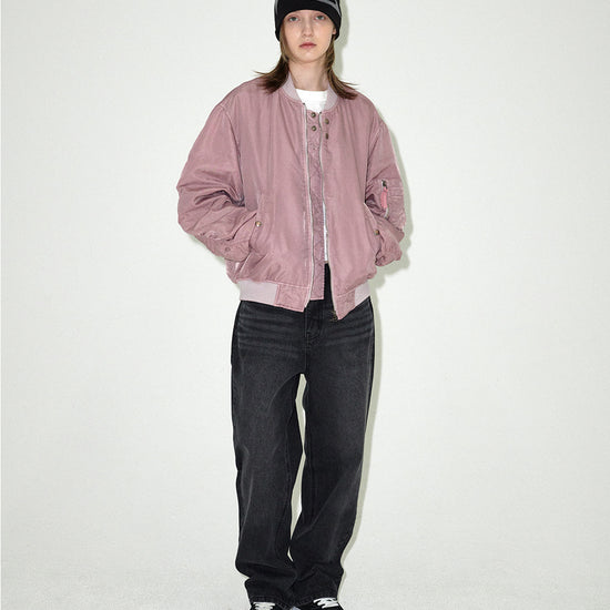 Mahagrid Overdyed MA-1 Jacket in Pink