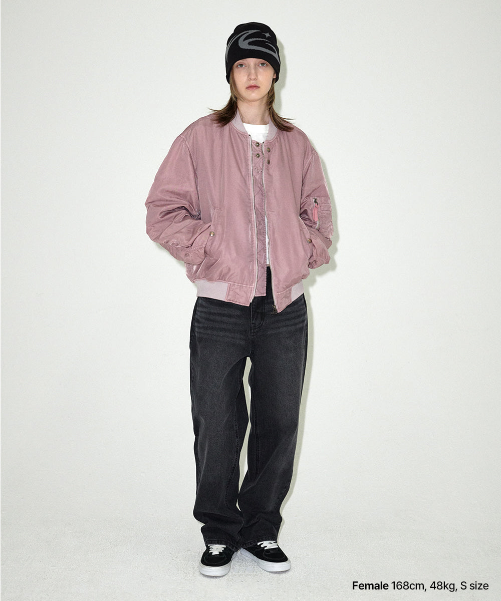 Mahagrid Overdyed MA-1 Jacket in Pink