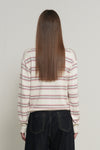 General Idea WOMAN Multi Stripe Loose Collar Knit