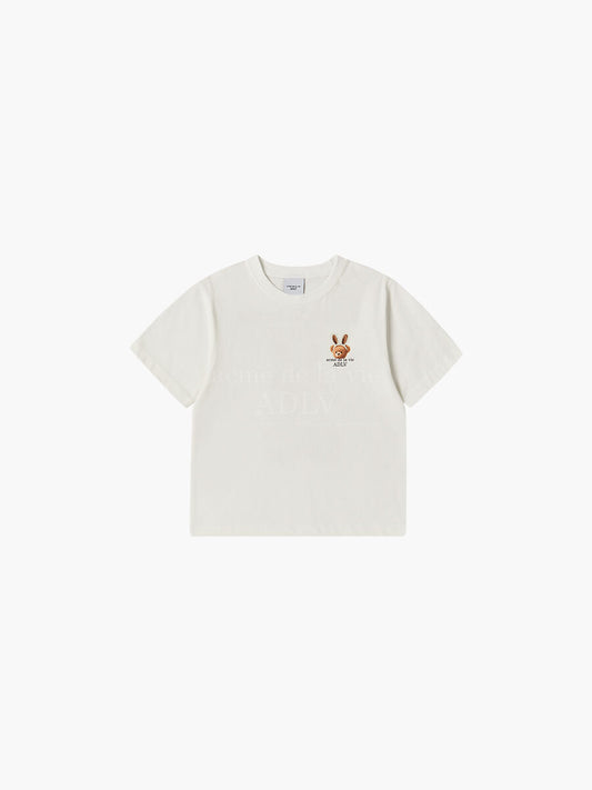 ADLV Kids Rabbit Bear Doll Logo Short Sleeve T-Shirt