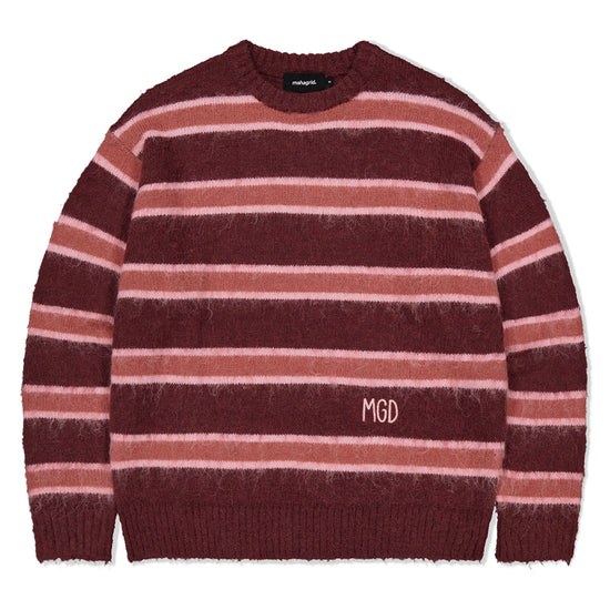 Mahagrid Hairy Stripe Knit Sweater