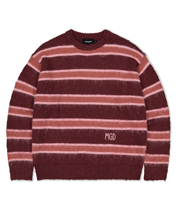 Mahagrid Hairy Stripe Knit Sweater