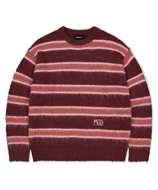 Mahagrid Hairy Stripe Knit Sweater