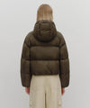 Marithé François Girbaud W Regular Logo Hooded Crop Down Jacket Black