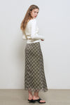 General Idea WOMAN Check Sheer Long Skirt