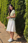 General Idea LUPITA PICK Woman Lace Flare Midi Skirt White