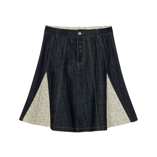 AEAE Flare Denim Skirt in Indigo