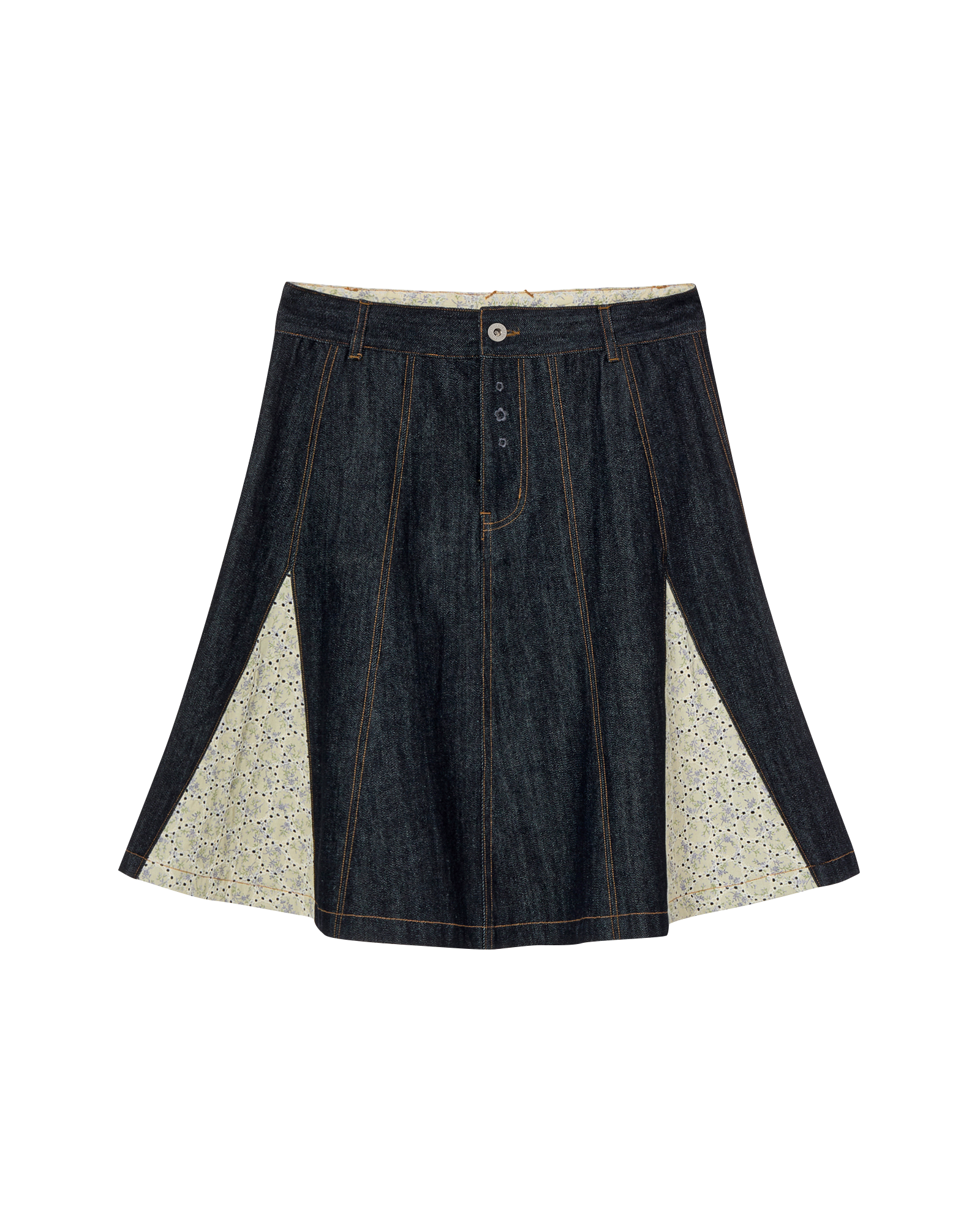 AEAE Flare Denim Skirt in Indigo