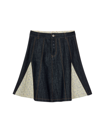 AEAE Flare Denim Skirt in Indigo