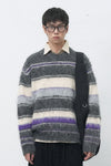 General Idea MAN Multi Stripe Hairy Pullover