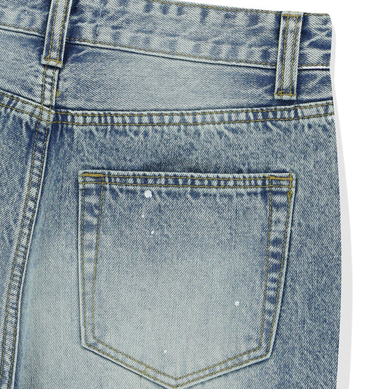 Mahagrid Star Flared Denim Pant Light Blue