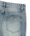 Mahagrid Star Flared Denim Pant Light Blue