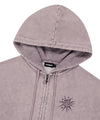 Mahagrid Washed Solar Applique Zip Up Hoodie