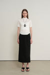General Idea WOMAN Acetate Mock Neck Short Sleeve T-Shirt