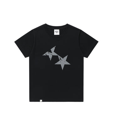 Cavish W TWIN STAR SS TEE [BLACK]