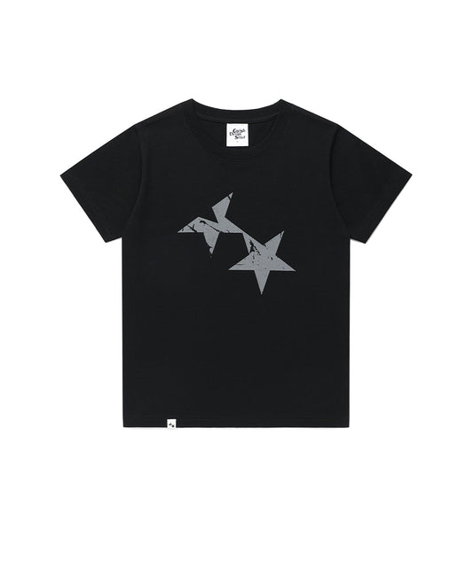 Cavish W TWIN STAR SS TEE [BLACK]