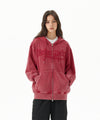 Mahagrid Washed Cut Off Applique Hood Zip Up