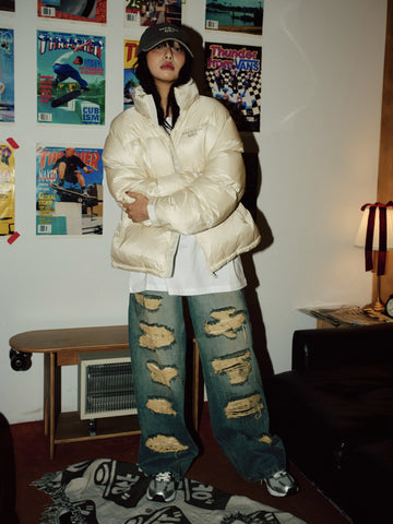 ADLV Damage Stitch Washing Denim Pants