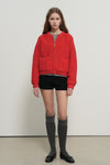 General Idea WOMAN Cotton Blend Raglan Knit Zip-Up