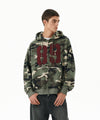 Mahagrid Camo Applique Zip Up Hoodie
