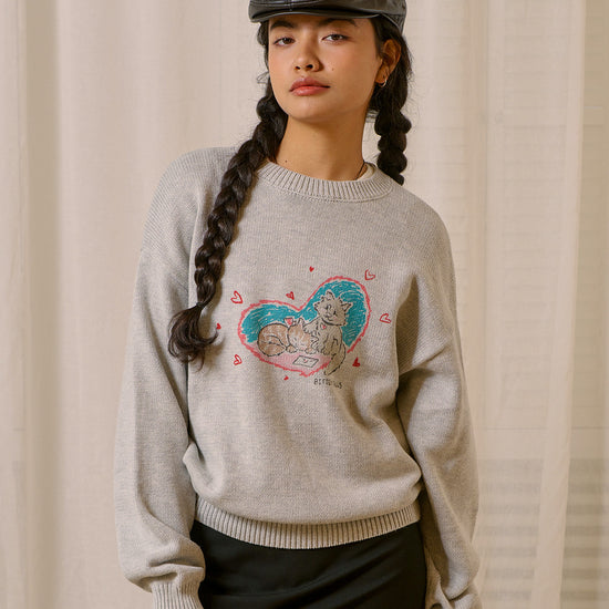 Bitter Cells Kittens Sweater - Grey
