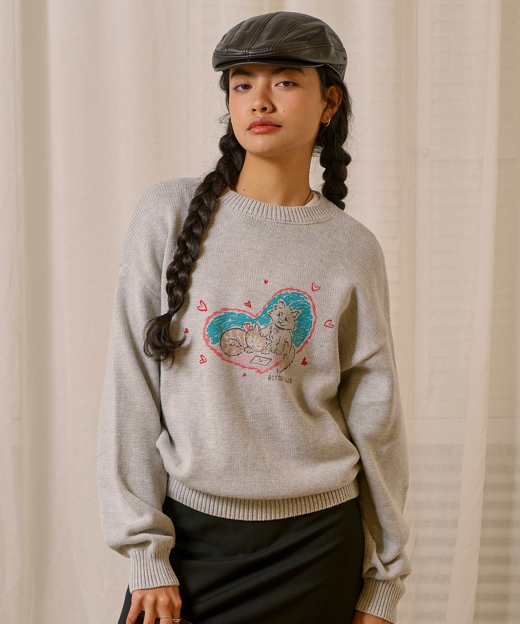 Bitter Cells Kittens Sweater - Grey