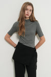 General Idea WOMAN Acetate Mock Neck Short Sleeve T-Shirt