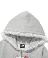Nice Ghost Club Soul Pussy Cat Ghost Soul Girl Cat Hoodie Zip Up Grey