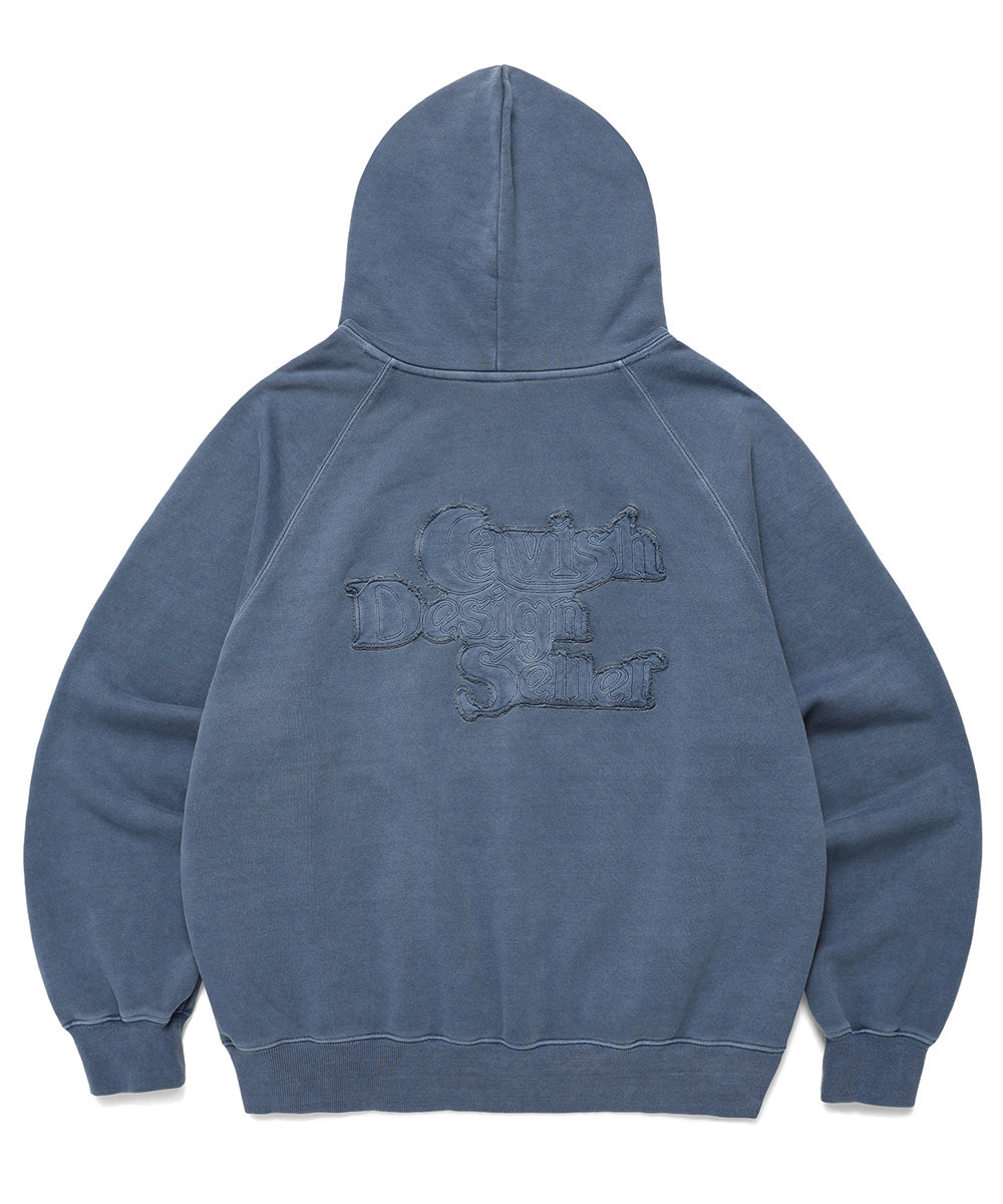 Cavish Raglan Pigment Seller Logo Hoodie Blue