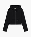 Marithé François Girbaud Women's Slim Fit Crop Hoodie Zip-Up Black