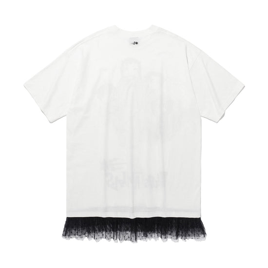 Nice Ghost Club Ghost Angels Lace Hem Line Big Big Tee [White]
