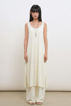 General Idea WOMAN Temperature-Cut Cool U-Neck Maxi Knit Dress [IVORY]