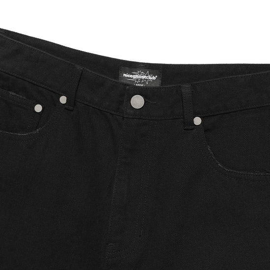Nice Ghost Club Layered Mesh Denim Shorts
