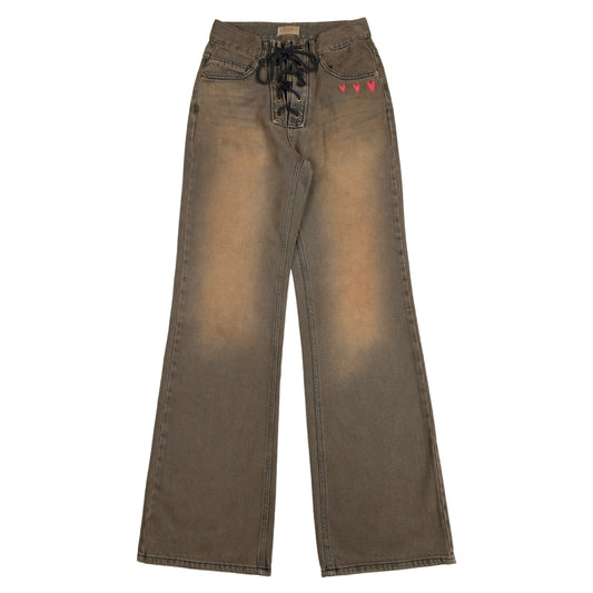 AEAE Heart Embroidery Jeans