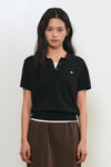 General Idea WOMAN Airy Essential Collar Half Knit